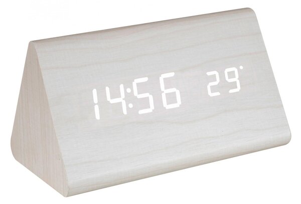 HOME OC 07 digitális LED ébresztőóra, tapsra aktiválható fehér kijelző, dátum és hőmérséklet kijelzés, ébresztés, elemes tápellátás