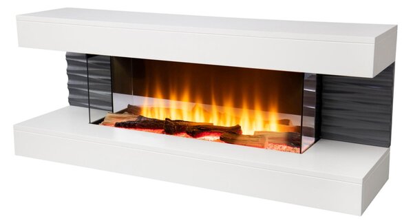 HOME FKK 10 szabadon álló elektromos kandalló, panoráma, 1000W/2000W, fehér, 8 tűztér világítási mód