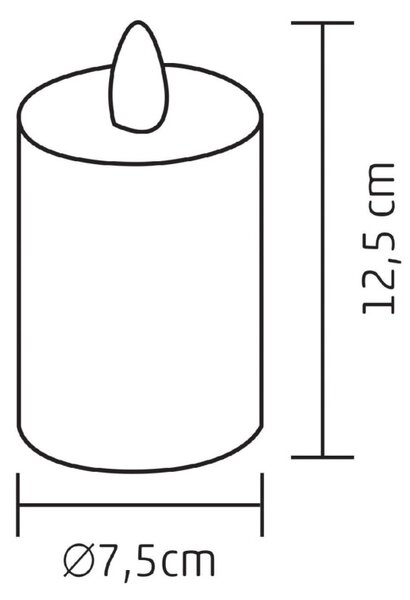 HOME CDO 1 LED-es gyertya, melegfehér LED, műanyag, 3 funkció, kültéri, beltéri