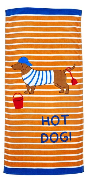 Narancssárga pamut strandtörölköző 76x160 cm Hot Dog – Catherine Lansfield