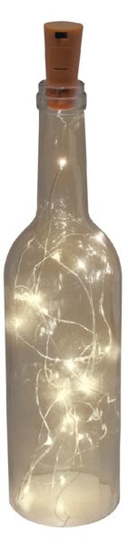 HOME MLD 20/WW micro LED-es fényfüzér, 2 m / 20 db melegfehér micro LED, állófényű, átlátszó vezeték, gombelemes, dugó alakú elemtartó, beltéri kivitel