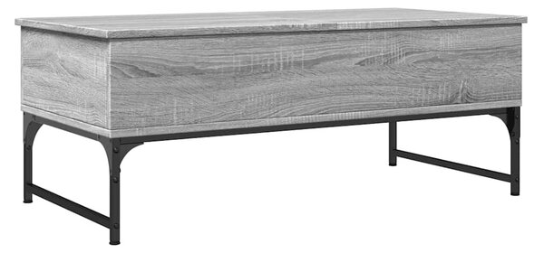 Szürke sonoma szerelt fa és fém dohányzóasztal 100 x 50 x 40 cm