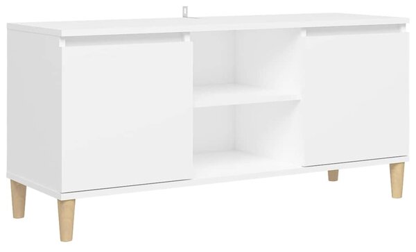 Fehér TV-szekrény tömör falábakkal 103,5 x 35 x 50 cm