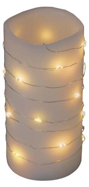 HOME MLF 26/WW micro LED-es fényfüzér, 2 m / 20 db melegfehér micro LED, állófényű, átlátszó vezeték, időzíthető, gombelemes, lapos elemtartó, beltéri kivitel
