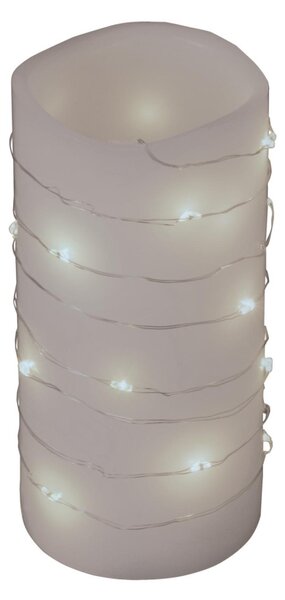 HOME MLF 26/WH micro LED-es fényfüzér, 2 m / 20 db hidegfehér micro LED, állófényű, átlátszó vezeték, időzíthető, gombelemes, lapos elemtartó, beltéri kivitel