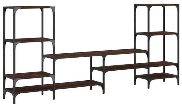 Barna tölgy színű szerelt fa TV-szekrény 206,5x28,5x95 cm