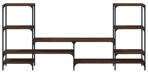 Barna tölgy színű szerelt fa TV-szekrény 206,5x28,5x95 cm