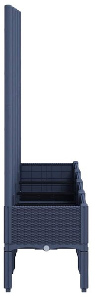 Kékszürke PP rácsos kerti ültetőláda 160 x 40 x 142 cm