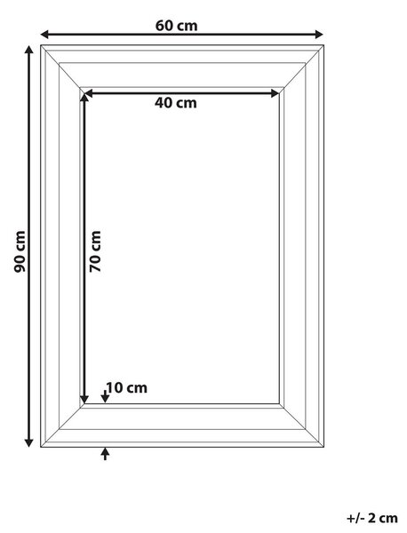 Falitükör LUNEL 60 cm 90 cm Fekete