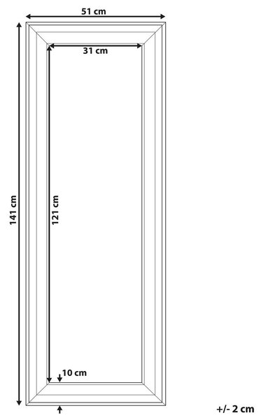 Falitükör LUNEL 51 cm 141 cm Fehér
