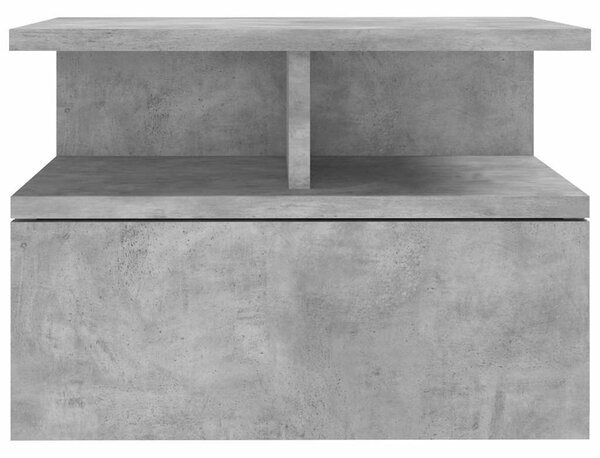 2 db betonszürke szerelt fa lebegő éjjeliszekrény 40x31x27 cm