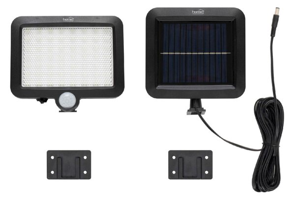 HOME FLP250SOLAR napelemes LED reflektor, 250 lm, PIR mozgásérzékelő, 120° 5m, 56 db hidegfehér SMD LED, energiatakarékos, műanyag, IP44