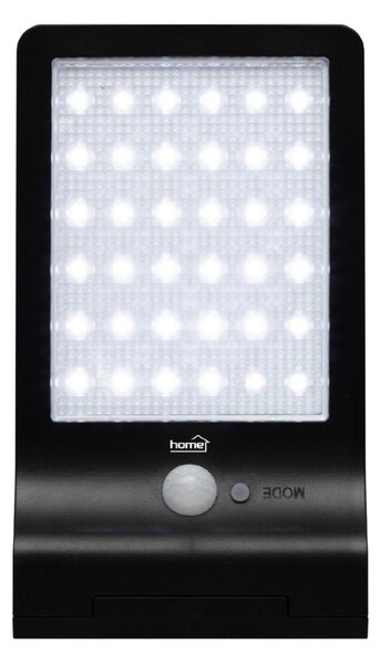HOME FLP300SOLAR napelemes LED reflektor, 300 lm, PIR mozgásérzékelő, 120° 5m, 36 db hidegfehér SMD LED, energiatakarékos, műanyag, IP44