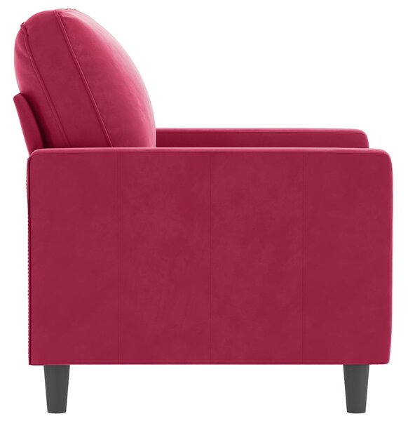 Bordó bársony kanapéfotel 60 cm