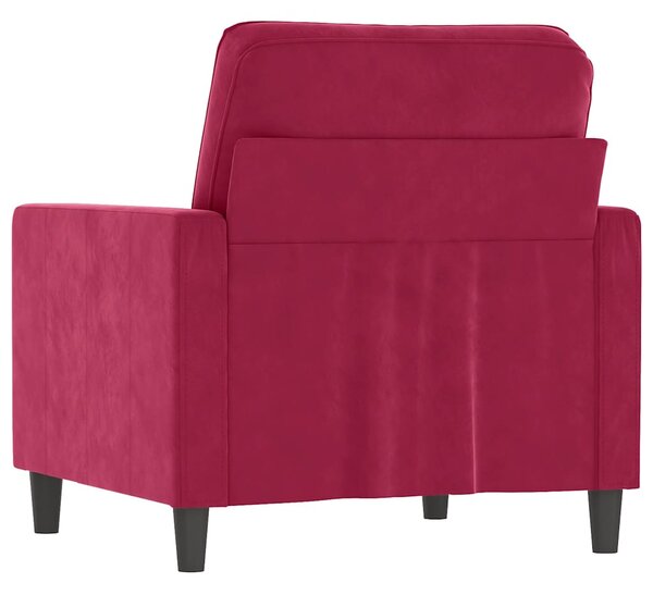Bordó bársony kanapéfotel 60 cm