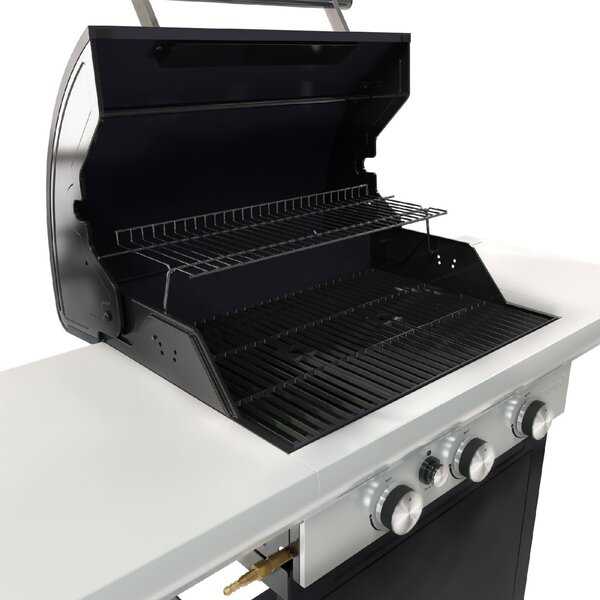 Barbecook BC-GAS-2002 Spring 3112 gázgrill, 3db főégő, lakozott acél, tárolóval, 133x57x115cm