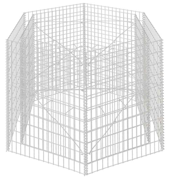 Hatszögletű gabion magaságyás 160 x 140 x 100 cm