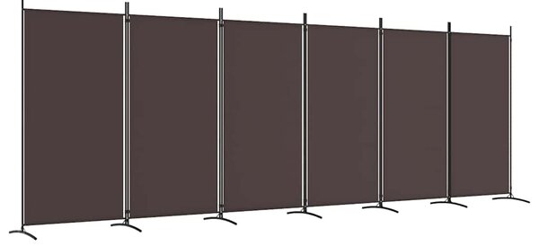 6 paneles barna szövet paraván 520x180 cm