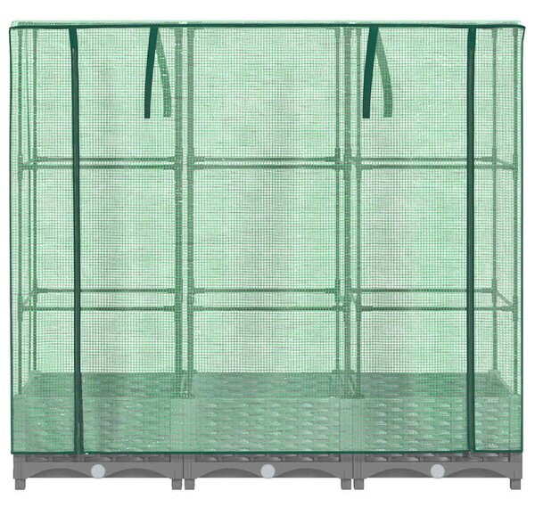 Rattan megjelenésű magaságyás melegháztakaróval 120x40x123 cm