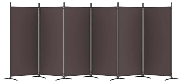 6 paneles barna szövet paraván 520x180 cm