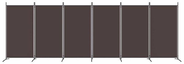 6 paneles barna szövet paraván 520x180 cm