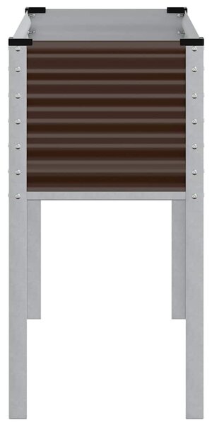 Barna acél kerti virágláda 100 x 45 x 90 cm