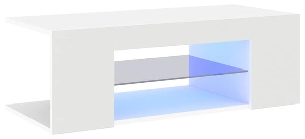 Fehér TV-szekrény LED-lámpákkal 90 x 39 x 30 cm