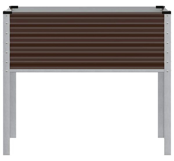 Barna acél kerti virágláda 100 x 45 x 90 cm