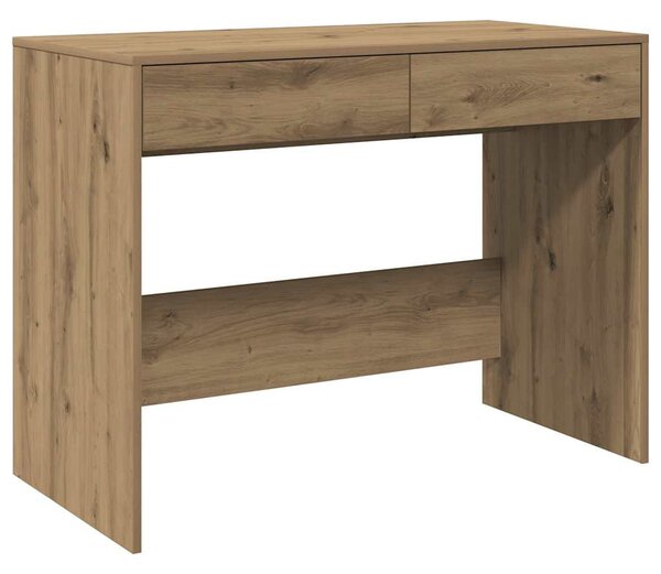 Kézműves tölgy színű szerelt fa íróasztal 101 x 50 x 76,5 cm