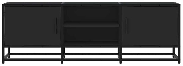 Fekete szerelt fa és fém TV-szekrény 120x35x41 cm
