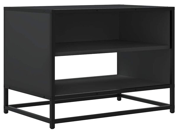 Fekete szerelt fa és fém TV-szekrény 61x40x46 cm
