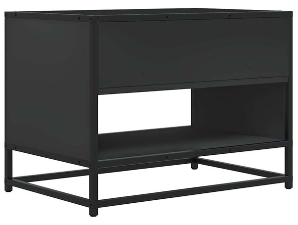 Fekete szerelt fa és fém TV-szekrény 61x40x46 cm