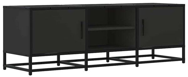Fekete szerelt fa és fém TV-szekrény 120x35x41 cm