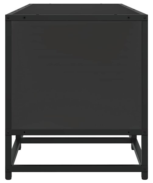 Fekete szerelt fa és fém TV-szekrény 120x35x41 cm