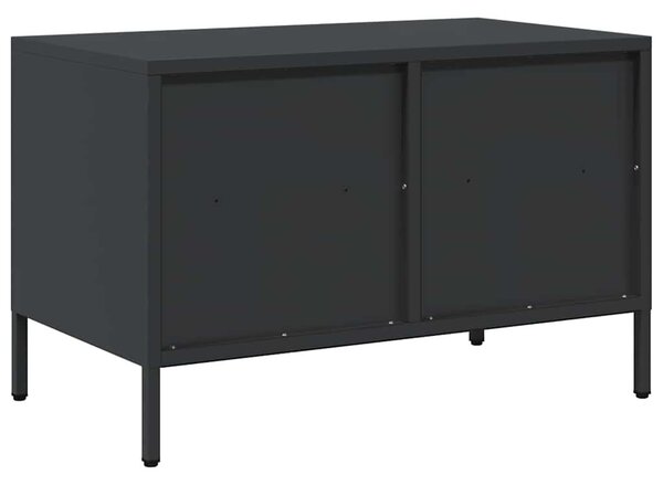 Fekete hidegen hengerelt acél TV-szekrény 68 x 39 x 43,5 cm