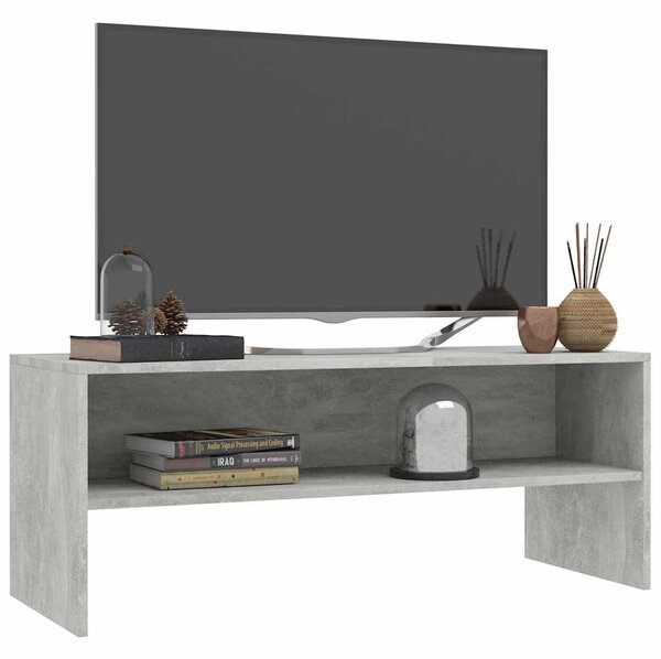 Betonszürke szerelt fa TV-szekrény 100 x 40 x 40 cm