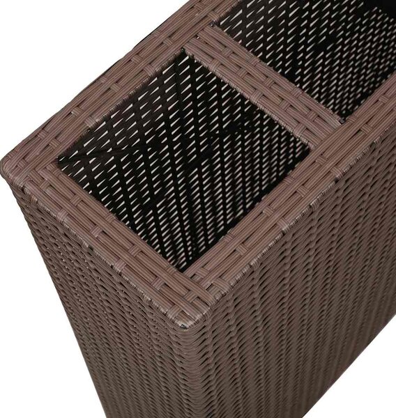 Barna polyrattan kerti magaságyás 4 kaspóval