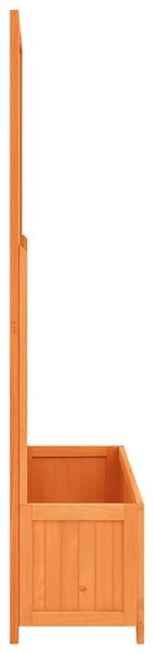 Barna tömör fenyőfa virágláda ráccsal 70 x 30 x 135 cm