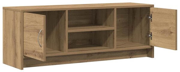 Kézműves tölgy színű szerelt fa TV-szekrény 102x30x37,5 cm