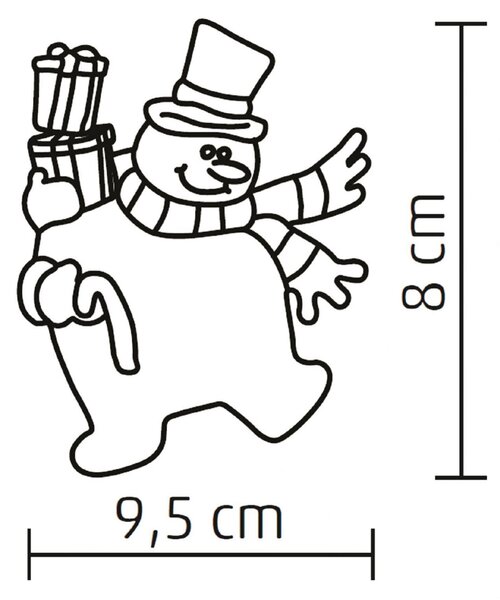 HOME KID 324 LED-es ablakdísz, hóember, beltéri kivitel, 1db színváltó LED