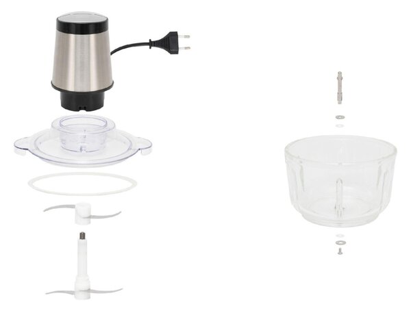 HOME HGAP15 aprító, 400 W, 1,8 L üvegtál, 2 gomb, 2 sebességfokozat, STOP funkció, túlmelegedés elleni védelem, 2 kg