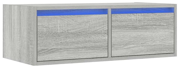 TV-szekrény LED-es világítással szürke sonoma 75x35,5x25 cm