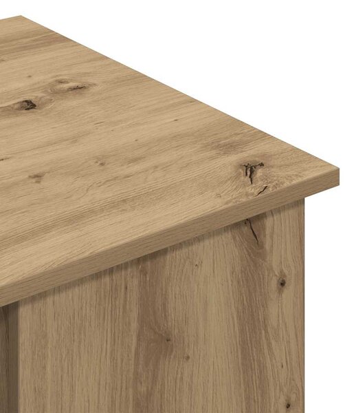 Kézműves tölgy színű szerelt fa íróasztal 100x55x75 cm