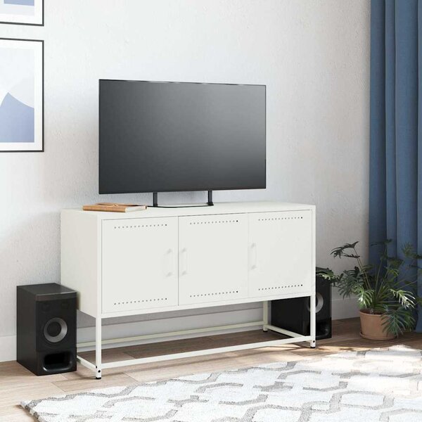 Fehér acél TV-szekrény 100,5x39x60,5 cm