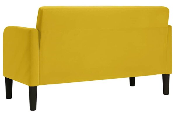 Sárga bársony loveseat kanapé 109 cm