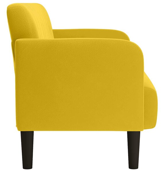 Sárga bársony loveseat kanapé 109 cm