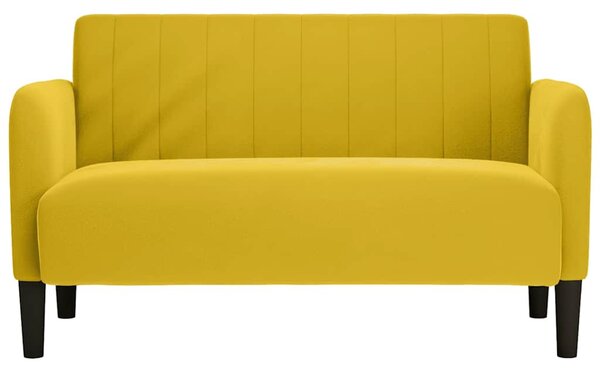 Sárga bársony loveseat kanapé 109 cm