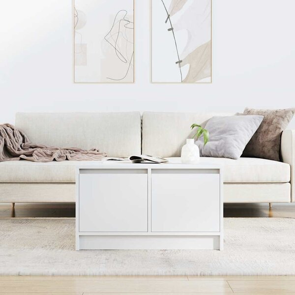 Fehér dohányzóasztal fiókokkal 70,5x70x40 cm