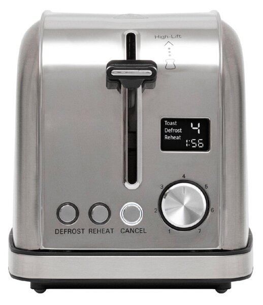 HOME HGKP22LCD kenyérpirító, 950 W-os, két szeletes, LCD kijelző, 7 fokozat, újramelegítő és kiolvasztás funkciók