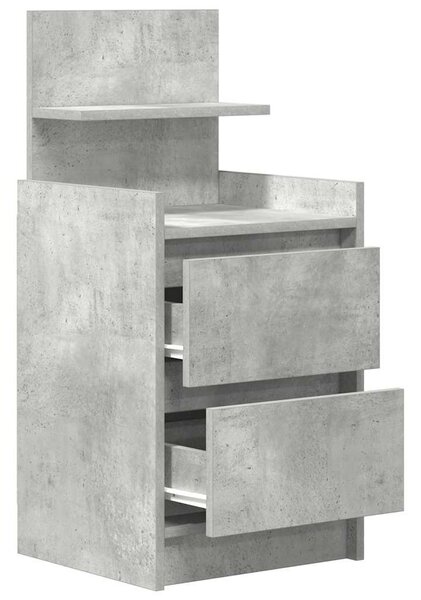 Betonszürke éjjeliszekrény 2 fiókkal 38x34x80 cm